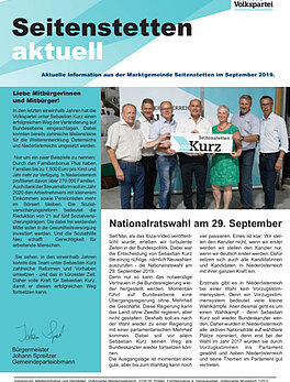 Gemeindeparteizeitung zur NRW 2019